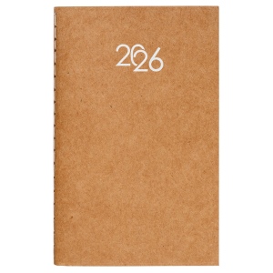 Agenda de poche hebdomadaire 2026 avec couverture en carton souple
