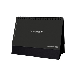 Calendrier de bureau mensuel 2026, 13 feuilles en carton blanc ou noir, reliure spirale