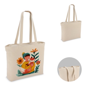 Sac fourre-tout en coton avec fermeture éclair OEKO-TEX® 47 x 11 x 35cm 320g/m²