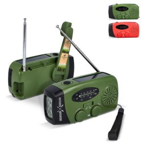 SafeSound Radio d'urgence solaire avec manivelle