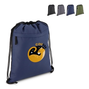 Sac à cordon en R-PET 600D enduit PU, dimensions 33 x 42 cm