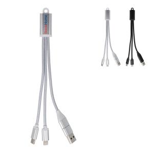 Câble de recharge 2 en 1 USB-A/C vers USB-C et Lightning en aluminium