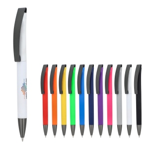 Stylo à bille Vegas avec clip métallique softtouch