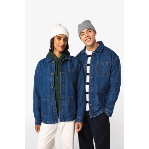 Veste en jean écoresponsable à épaules tombantes unisexe