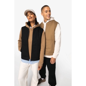 Bodywarmer rembourré en sergé écoresponsable à col teddy unisexe