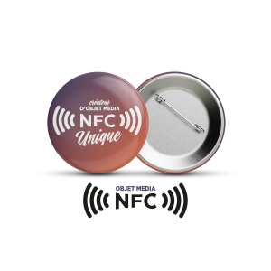 Badge bouton avec puce nfc - 45 mm