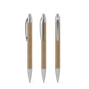 KYRA. Stylo à bille fabriqué à partir de papier 100 % recyclé et détails en ABS recyclé (100 % rABS)