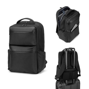 COPENHAGEN. Sac à dos en sergé recyclé et déperlant avec deux grandes poches avant 17'3"