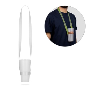 BRADFORD. Lanyard et support de gobelet pour sublimation en polyester recyclé (100% rPET)