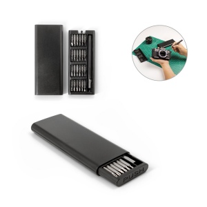 ATOM. Jeu de tournevis avec différentes pointes magnétiques en acier au carbone