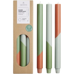 Bougies à rayures diagonales Originalhome Eden par lot de 3