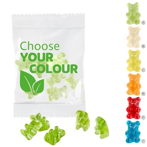 Oursons premium avec 1 seule couleur, 10 g VEGAN, sachet compostable