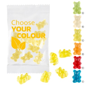 Oursons premium avec 1 seule couleur, 15 g VEGAN, sachet compostable