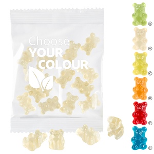 Oursons premium avec 1 seule couleur, 20 g VEGAN, sachet compostable