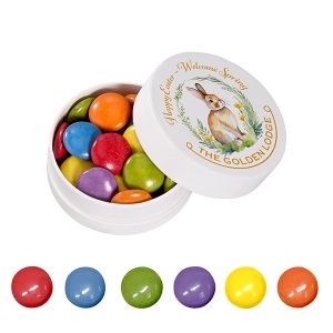 Boîte en papier XS avec bonbons en chocolat coloré, 16g