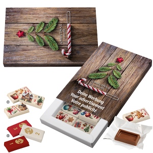 Calendrier de l’avent – Coffret cadeau – motif standard personnalisé – avec des napolitains