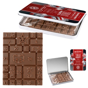 Calendrier de l’avent – boîte décorative MINI – Tablette de chocolat de l’avent standard