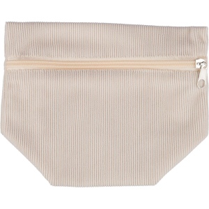 Trousse à maquillage zippée en velours côtelé Tia