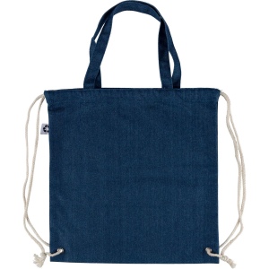 Sac à dos cordelette en denim recyclé Dex