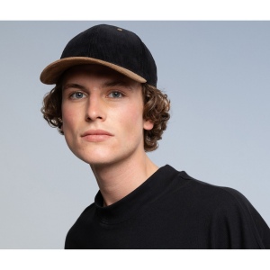 Casquette en velours côtelé et suédine