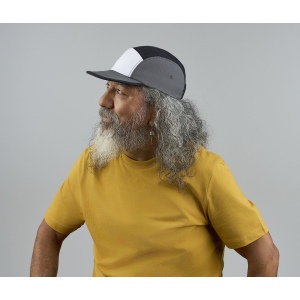 Casquette 5 pans visière plate effet délavé