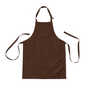 Tablier de cuisine long reglable en coton et polyester. Poche frontale