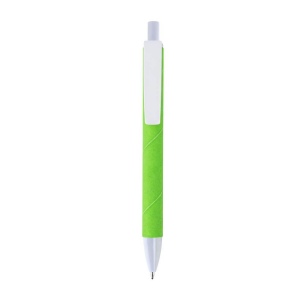 Stylo a mecanisme retractable en plastique. Corps colore avec effet veloute