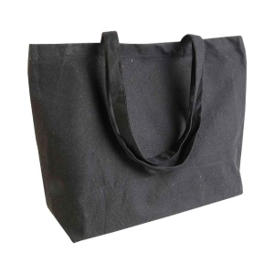Sac shopping en coton (280 g-m2), anses longues et sufflet