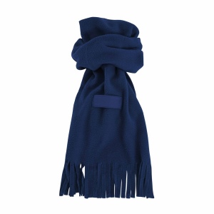 Echarpe en polaire. Avec franges. Avec etiquette pour personnalisation