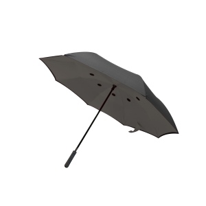 Parapluie demi-golf reverse poignée droite noir gris