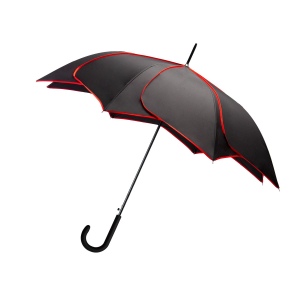 Parapluie citadin lotus noir galon rouge