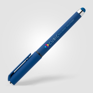 Stylo Islander en plastique recyclé avec grip gel monochrome (+Sérigraphie)