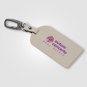 Étiquette de bagage Malmö en métal recyclé avec mousqueton – 6,5 × 17,5 cm (+Sérigraphie)
