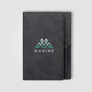 Journal Memento en PU à texture suédée – A5 (+Sérigraphie)