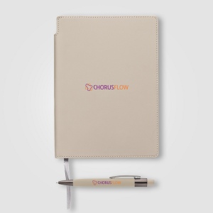 Carnet Malmö à couverture souple recyclée + stylo – A5 (+Sérigraphie)