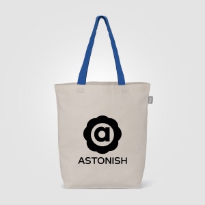 Sac shopping Tonga en coton recyclé à anses colorées – 11 L (+Sérigraphie)