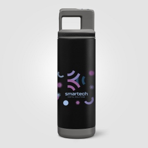 Bouteille Grosche Alpine, acier inoxydable, paille amovible, bouchon flip n’ sip - 590 ml (+Sérigraphie)