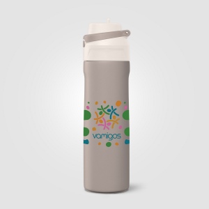 Gourde Lynk en acier inoxydable à paille rabattable – 690 ml (+Sérigraphie)