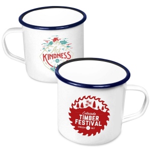 Tasses en émail de qualité supérieure (568ml/20oz) - Blanc