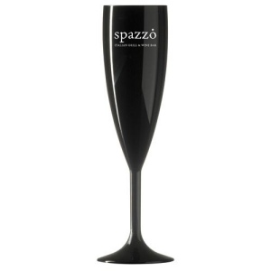 Flûte à Champagne en plastique réutilisable (187ml/6.6oz) Noir et Blanc