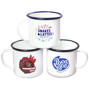 Tasses en émail de qualité supérieure (285ml/10oz) - Blanc