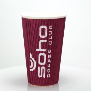 Gobelet en papier ondulé - couleur (16oz/455ml)