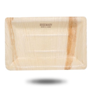 Plateau rectangulaire en feuilles de palmier (25x35cm)