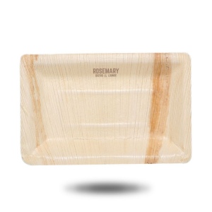 Plateau rectangulaire en feuilles de palmier (15x25cm)