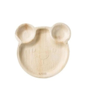 Assiette à feuilles de palmier en forme d'ourson (23cm)
