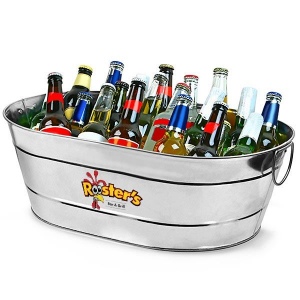 Seau de fête ovale en acier galvanisé (24 litres)