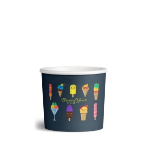 Pot à crème glacée recyclable mat à simple paroi (16oz)
