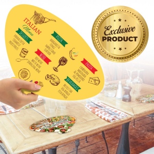 Set de table, menu et éventail 3 en 1