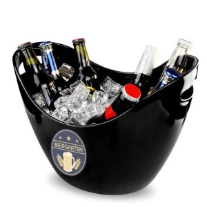 Seau à glace en plastique noir (6 litres)
