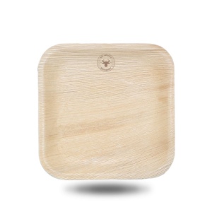 Assiette carrée à feuilles de palmier (18 cm)